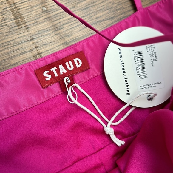 NWT Staud Barbiecore Peony Pink 90s Bell Mini Dress - Picture 5 of 6
